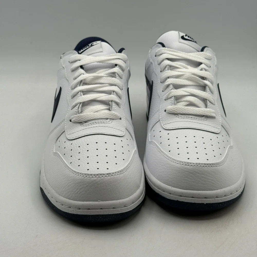 Nike Big Nike Low Shoes Mens Size 11.5 White Midnight Navy Basketball 355152-140